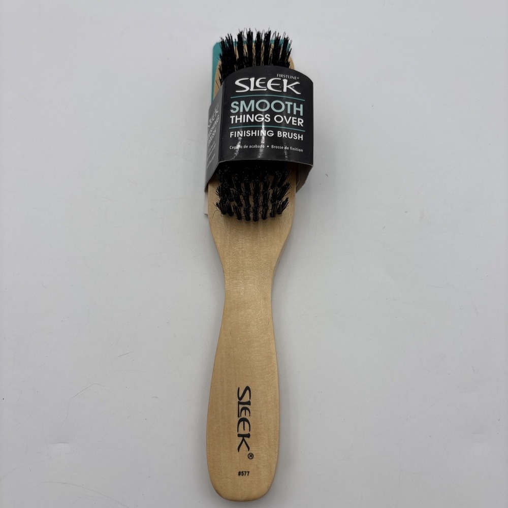 Sleek Smooth Things Over Finishing Brush 577 Wood Handled Hairbrush Brown